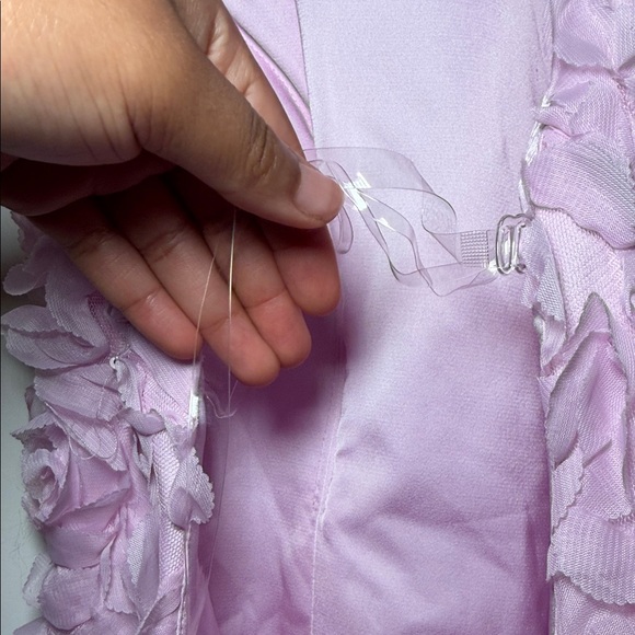 Floral-Appliqué Halterneck A-Line Mini Dress in Lilac - Picture 9 of 10